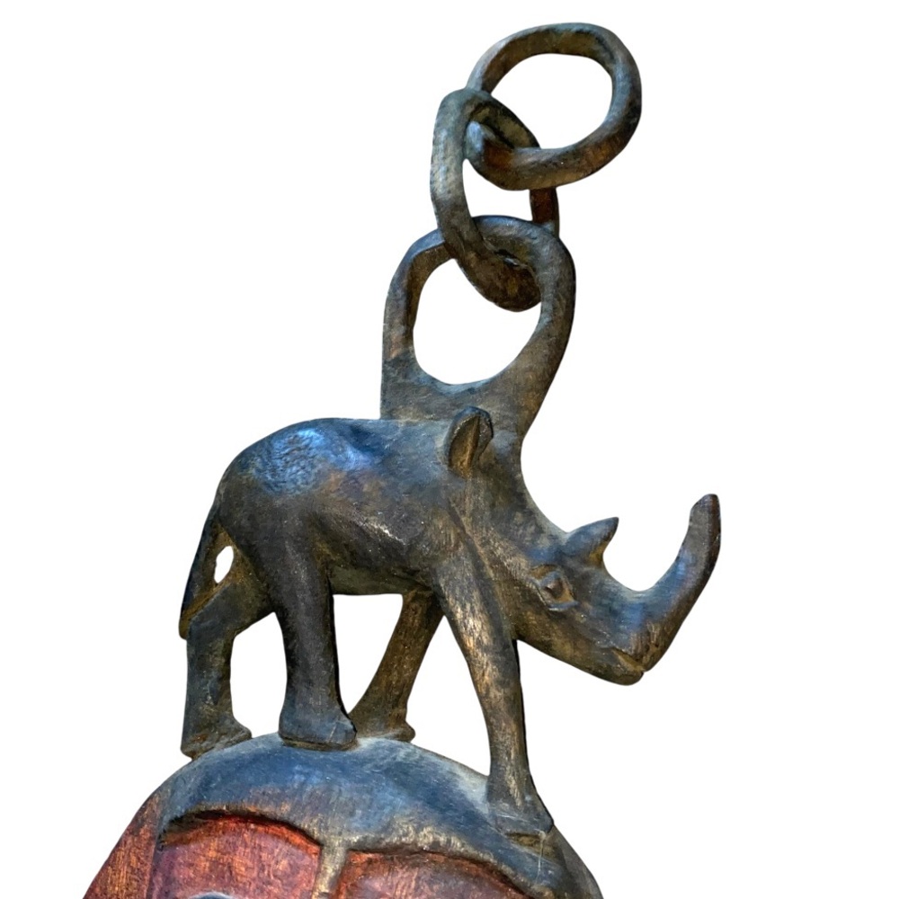 Vintage African Wood Hand Carved Elephant Wall Art 18” (S2) - Picture 2 of 6